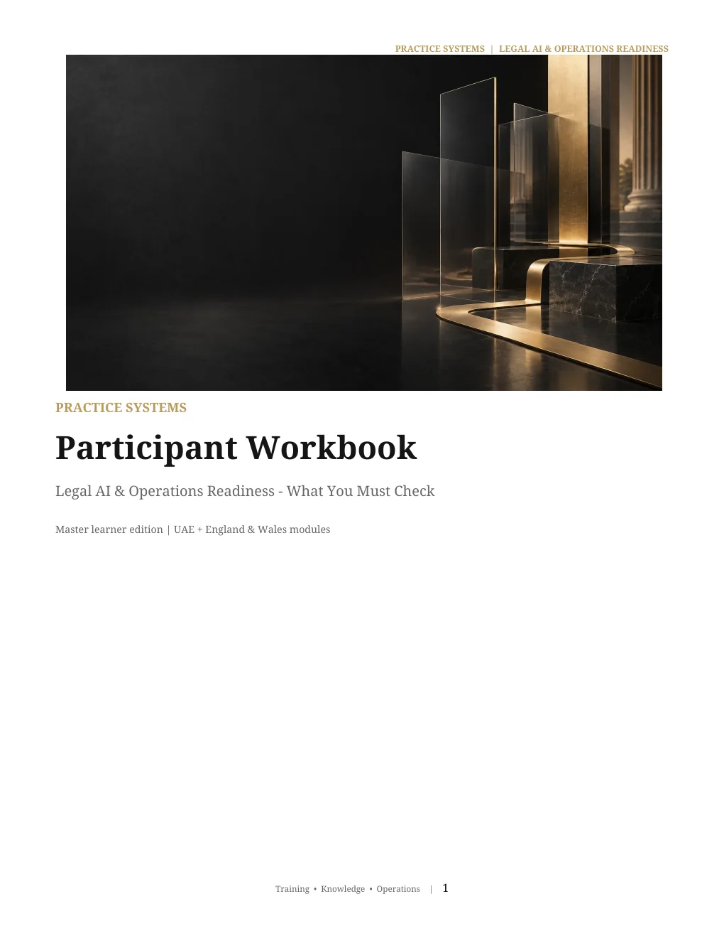 Participant workbook cover